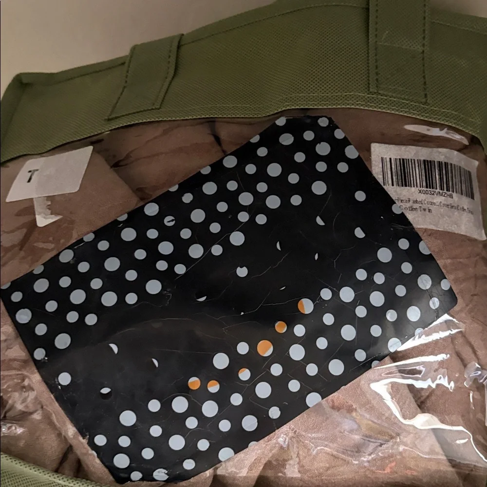 Washed Cotton Duvet Cover Set - Brown twin size‎